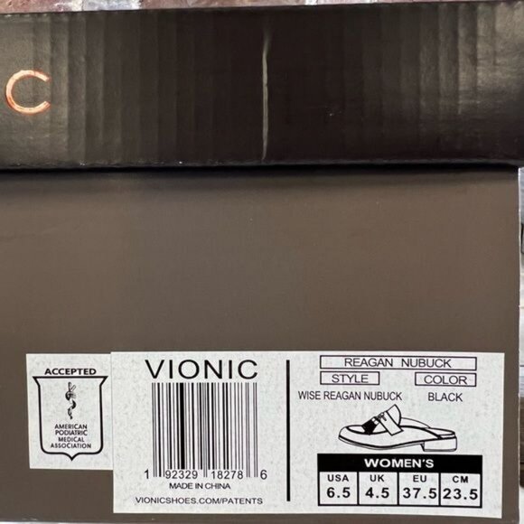 NIB Vionic Reagan Black Nubuck Mule Slip On Shoe Sz 6.5 - Picture 12 of 15